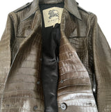 +$90K Burberry Prorsum 48 Crocodile Leather Trench Coat (US 38)