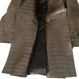 +$90K Burberry Prorsum 48 Crocodile Leather Trench Coat (US 38)