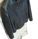 $90K  Crocodile Jacket 48 Dark Blue