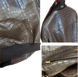 $110K PAINTING Brown Crocodile Porosus Jacket 50