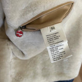 $14K Denim Blue Aviator Jacket 50 Lambskin fur-lined