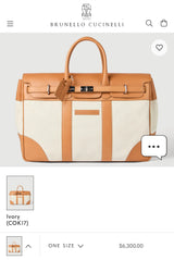 $6,300  Brunello Cucinelli Grained calfskin and cowhide country bag