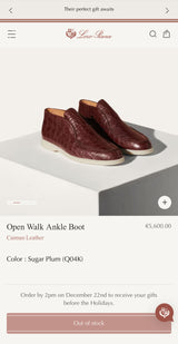 Loro Piana Caiman Open Walk Ankle Boots Sugar Plum Crocodile