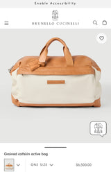 $6,500 Brunello Cucinelli Grained Calfskin & Cowhide Active Bag