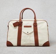 $6.550 Grained Calfskin & Cowhide Street Bag English Whi (CZR76)