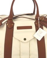 $6.550 Grained Calfskin & Cowhide Street Bag English Whi (CZR76)